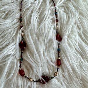 Elegant Red Beaded Necklace